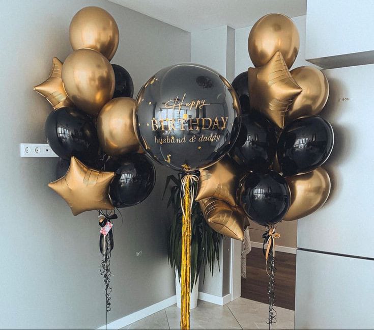 Black and gold Customized balloon bouquets