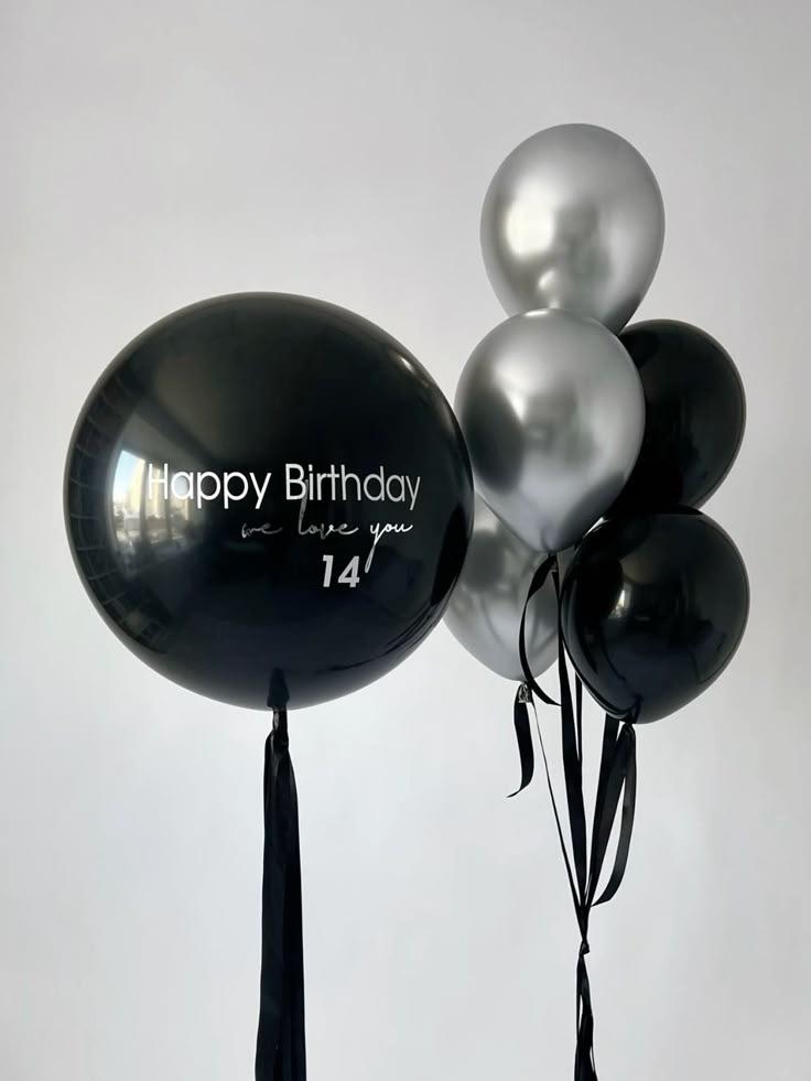 Black Birthday Balloons