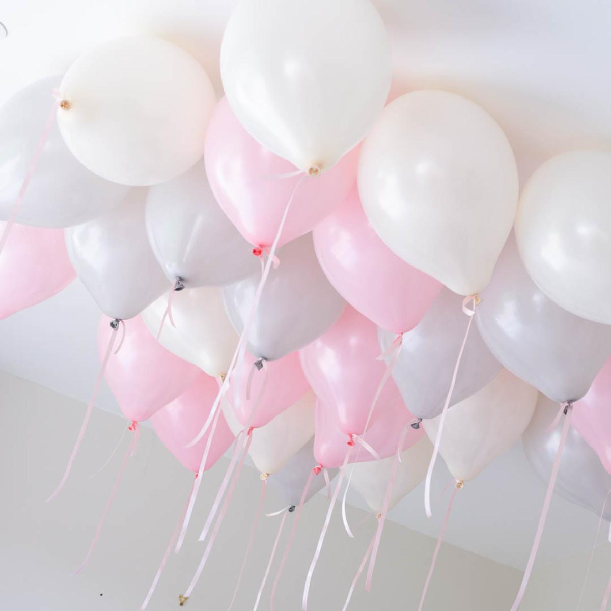 pastel ceiling balloons
