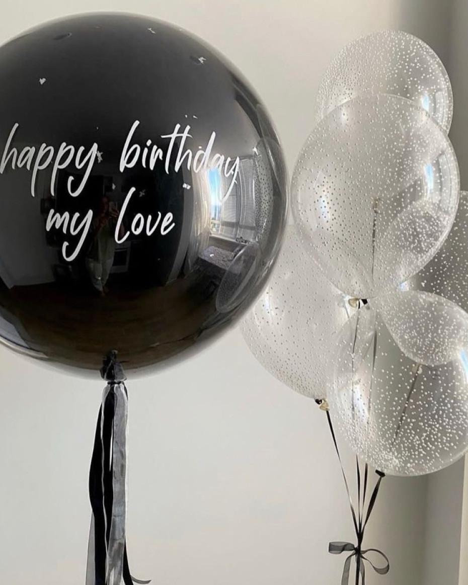 Customised white foam beads balloons