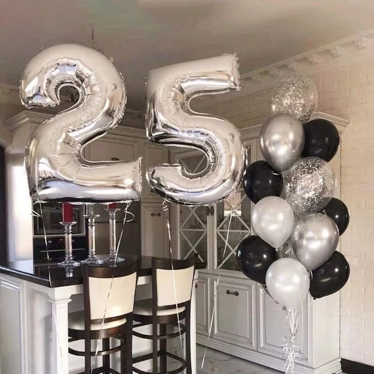 25th Number Balloons