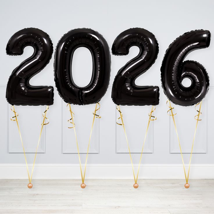 Black Number Balloons
