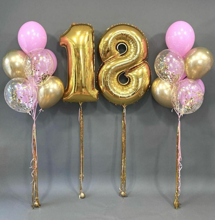 Gold number balloon