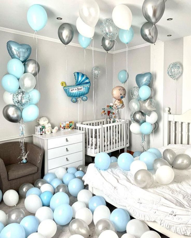 Baby boy balloons bouquet