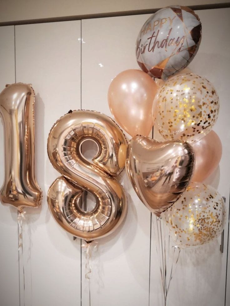 Rose Gold number balloon